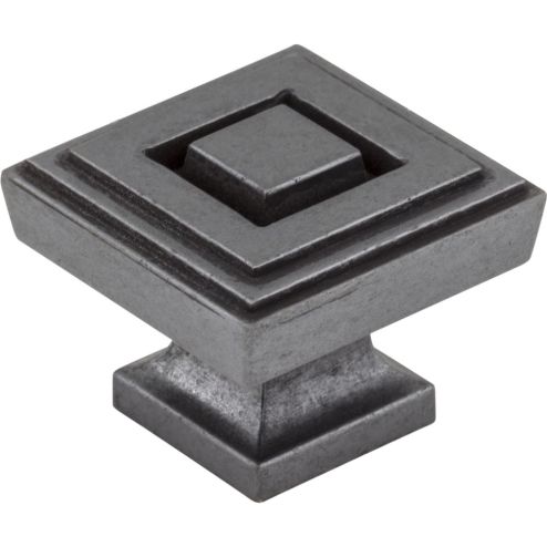 1-1/4" Overall Length Gun Metal Square Delmar Cabinet Knob - 585L-DACM