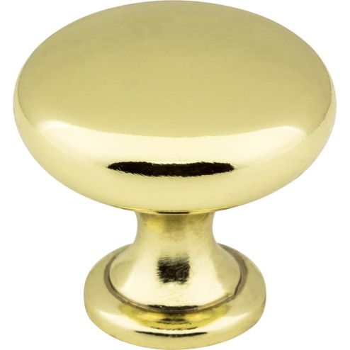 1-3/16" Diameter Polished Brass Madison Cabinet Mushroom Knob - 3910-PB