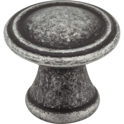 1-3/16" Diameter Distressed Antique Silver Chesapeake Cabinet Knob - Z110-SIM