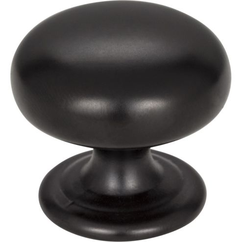 1-1/4" Diameter Matte Black Florence Cabinet Mushroom Knob - 2980MB