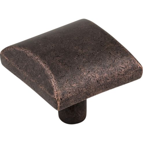 1-1/8" Overall Length Distressed Oil Rubbed Bronze Square Glendale Cabinet Knob - 525DMAC