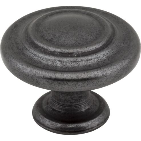 1-5/16" Diameter Gun Metal Round Arcadia Cabinet Knob - 107DACM