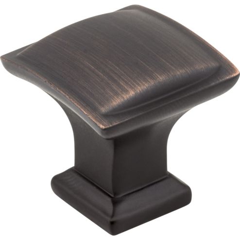 1-1/4" Overall Length Brushed Oil Rubbed Bronze Square Annadale Cabinet Knob - 435DBAC