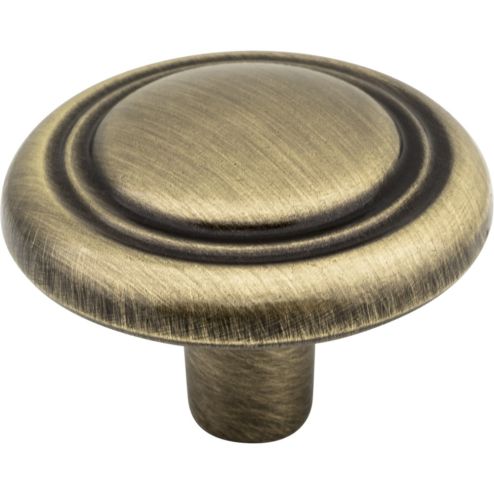 1-1/4" Diameter Brushed Antique Brass Kingsport Cabinet Mushroom Knob - 202AB