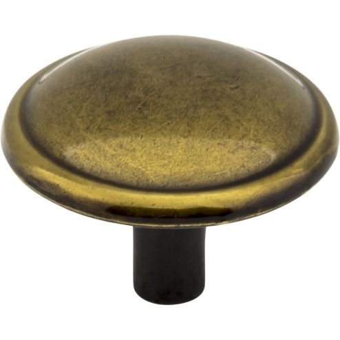 1-1/4" Diameter Brushed Antique Brass Kingsport Cabinet Mushroom Knob - WK150-AB