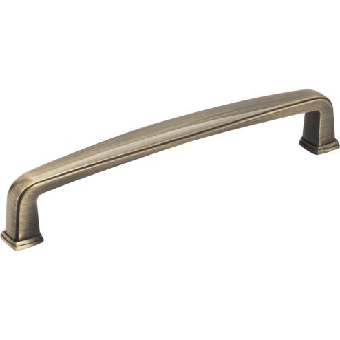 128 mm Center-to-Center Brushed Antique Brass Square Milan 1 Cabinet Pull - 1092-128AB