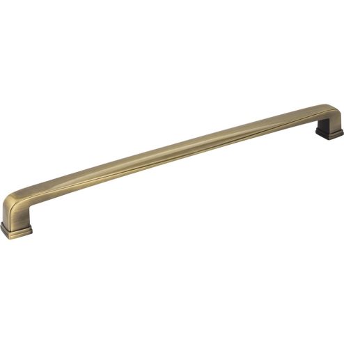 12" Center-to-Center Brushed Antique Brass Square Milan 1 Appliance Handle - 1092-12AB