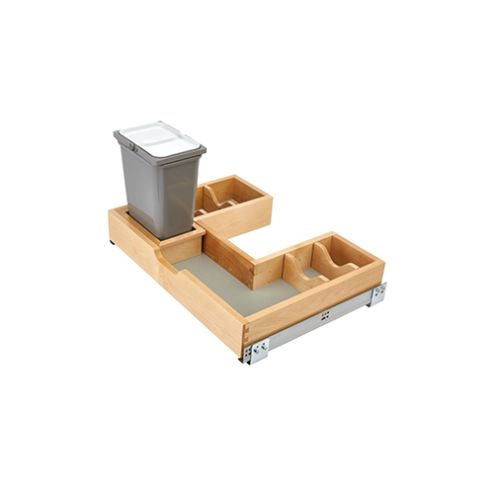 Natural Maple Bottom Mount U-Shaped Vanity Sink Base Pullout