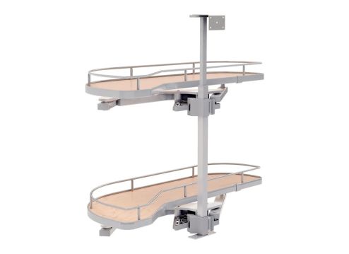 Girasolo with Contemporary Chrome and Maple Shelves Blind Corner Optimizer