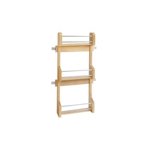 Small Cabinet Door Mount Wood 3-Shelf Spice Rack
