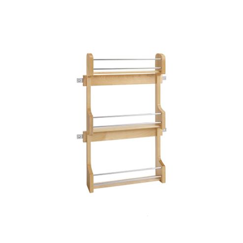 Medium Cabinet Door Mount Wood 3-Shelf Spice Rack