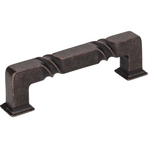 96 mm Center-to-Center Distressed Oil Rubbed Bronze Rustic Twist Tahoe Cabinet Pull - 602-96DMAC