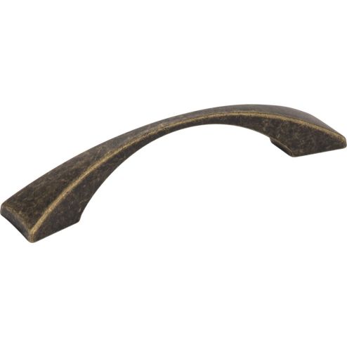 96 mm Center-to-Center Distressed Antique Brass Square Glendale Cabinet Pull - 525-96ABM-D