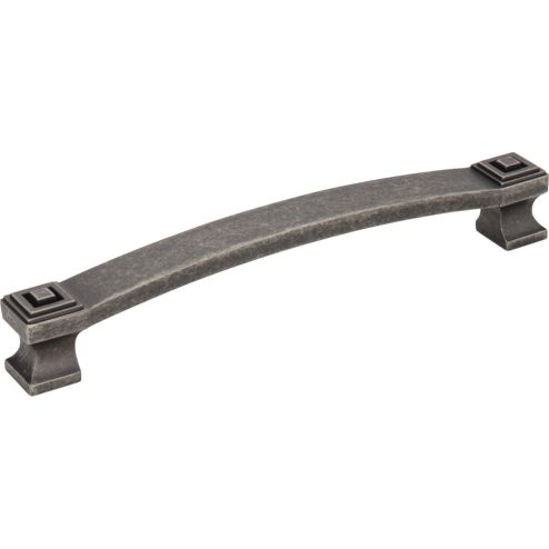 160 mm Center-to-Center Distressed Pewter Square Delmar Cabinet Pull - 585-160DP