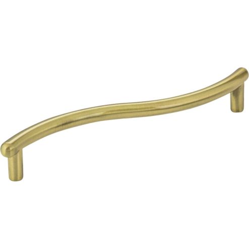 128 mm Center-to-Center Brushed Brass Wavy Capri Cabinet Pull - Z205BB