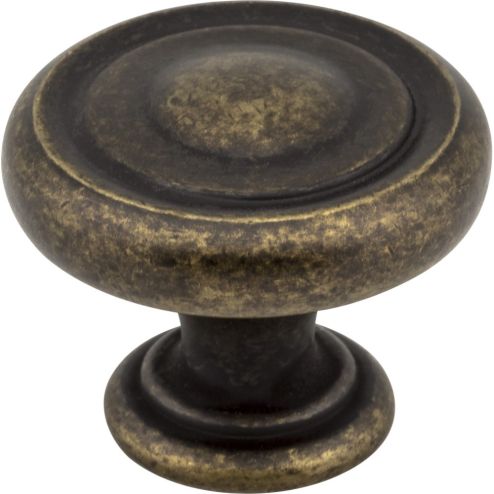 1-1/4" Diameter Distressed Antique Brass Bremen 1 Cabinet Knob - 117ABM-D