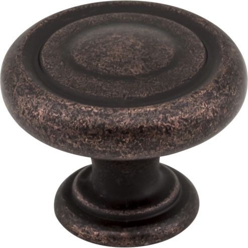 1-1/4" Diameter Distressed Oil Rubbed Bronze Bremen 1 Cabinet Knob - 117DMAC