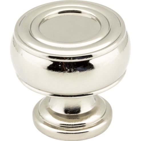 1-3/16" Diameter Polished Nickel Barrel Bremen 2 Cabinet Knob - 127NI