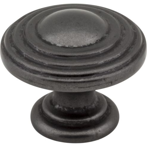 1-1/4" Diameter Gun Metal Stacked Bremen 2 Cabinet Knob - 137DACM