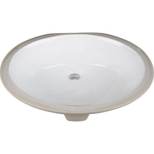 17" Oval Undermount White Porcelain Bowl - H8810WH