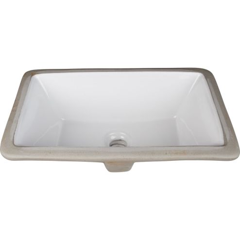 16" Rectangle Undermount White Porcelain Bowl - H8909WH