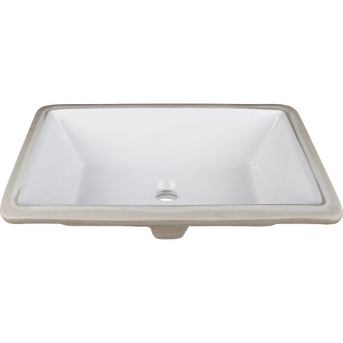 18 1/2" Rectangle Undermount White Porcelain Bowl - H8910WH