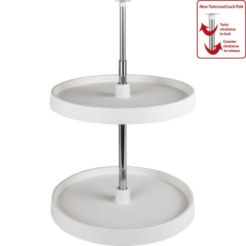 28" Diameter Round Plastic Lazy Susan Set with Twist and Lock - PLSR228