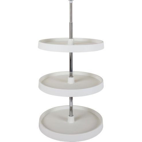 18" Diameter Round Plastic Lazy Susan Set with Twist and Lock - PLSR2318
