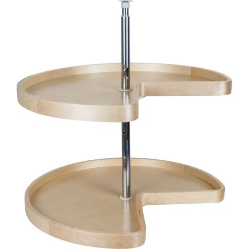 28" Kidney Banded Lazy Susan Set with Twist and Lock Adjustable Pole - BLSK228-SET