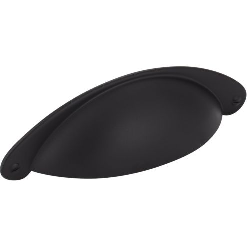 3" Center-to-Center Matte Black Lyon Cabinet Cup Pull - 8233BLK