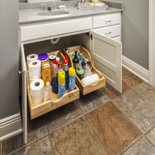 10 1/16" Pre-assembled Vanity Depth High Back Rollout Drawer for 12 Opening - ROVHB12-WB