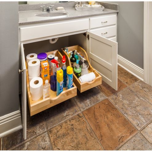 16 1/16" Pre-assembled Vanity Depth High Back Rollout Drawer for 18 Opening - ROVHB18-WB