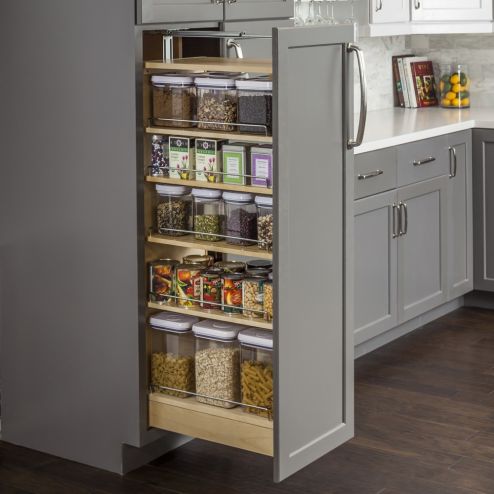 Wood Pantry Cabinet Pullout 8 1/2" x 22 1/4" x 53" - PPO2-854