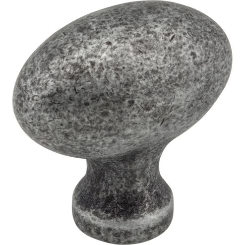 1-9/16" Overall Length Distressed Antique Silver Football Lyon Cabinet Knob - 3991SIM