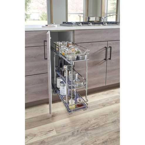 8" Wire Base Pullout Chrome - SWS-BPO8PC