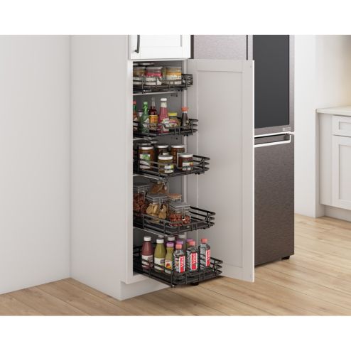 Wire Pullout Basket for 21" Cabinet Opening Black - SWS-WB213BN