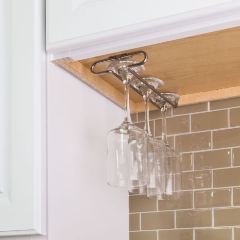 Under Cabinet Stemware Rack Satin Nickel - STEM1-SN-R