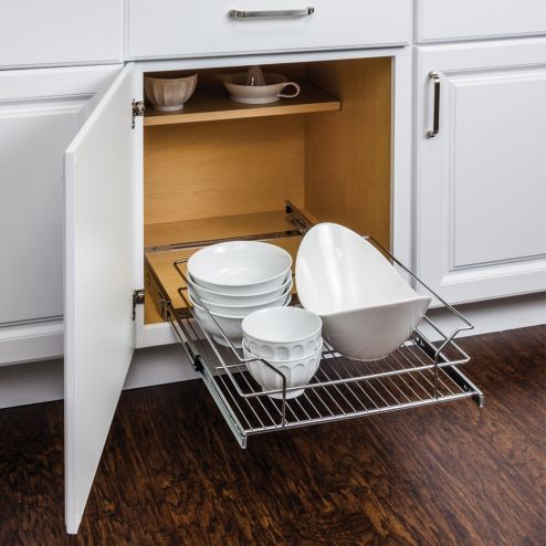 17 3/8" Pullout Basket for 18" Cabinet Opening Chrome - MBPO21-R