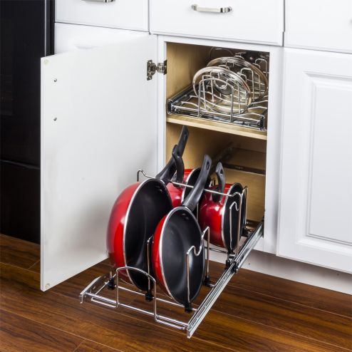 Cookware Organizer for 15" Base Cabinet Chrome - MPPO215-R