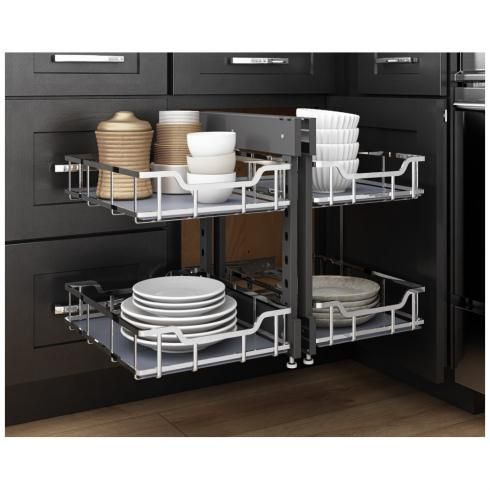 STORAGE WITH STYLEÂ® 18" Polished Chrome Blind Corner Organizer