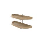 32" Natural Maple 2-Shelf Half Moon Lazy Susan Set with Pivot and Slide
