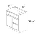 S3021DR-34-1/2 York Slim Oak Shaker RTA