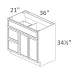 S3621DL-34-1/2 York Slim Oak Shaker RTA
