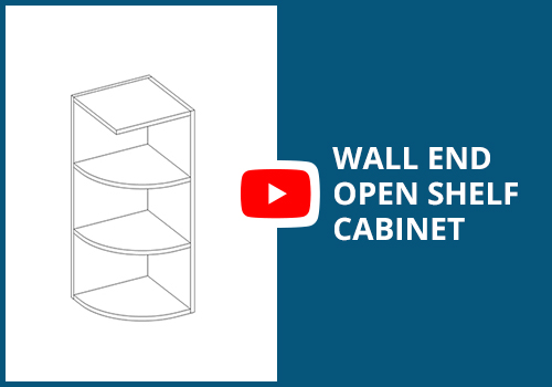 Frameless Assembly Wall End Open Shelf Cabinet Assembly