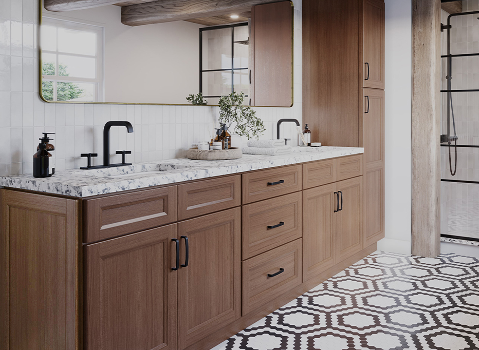 Easton Bourbon Oak - Ready to Assemble Bathroom Vanities