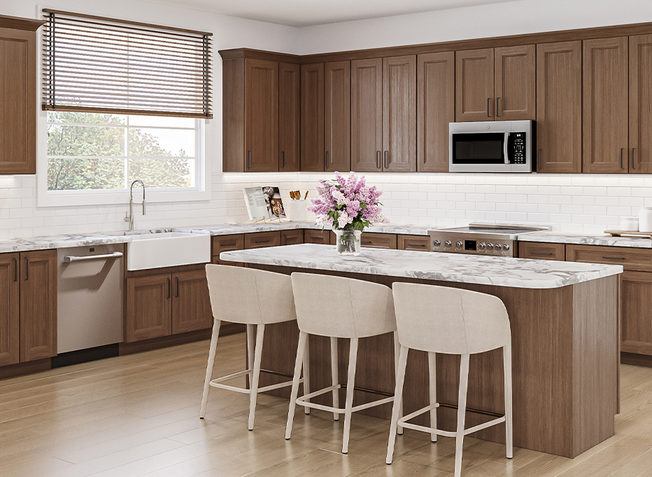 Easton Bourbon Oak - Ready to Assemble Kitchen Cabinets