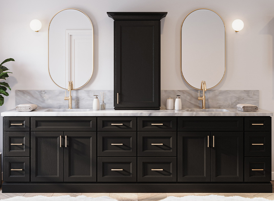 Easton Obsidian Oak - Ready to Assemble Bathroom Vanities