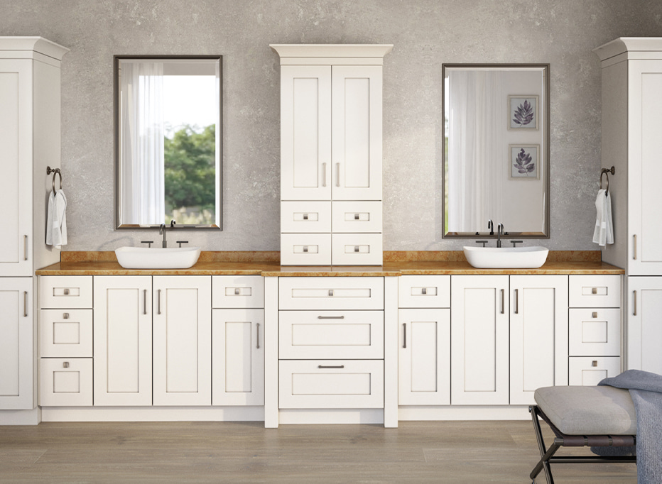 Madison Pearl Shaker - Ready to Assemble Bathroom Vanities