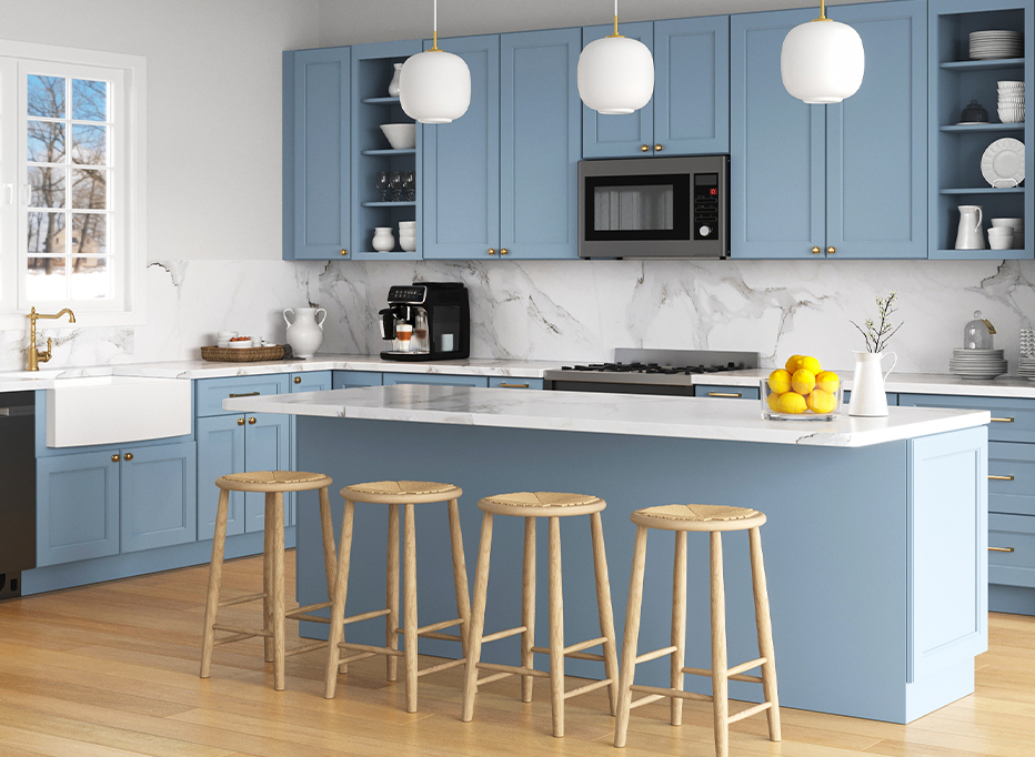 Malibu Ocean Blue - Pre-Assembled Kitchen Cabinets