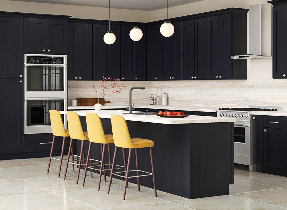 Newport Blaze Black Shaker - Ready to Assemble Kitchen Cabinets